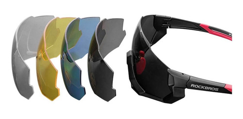 Imagem 5 de 7 de Óculos Ciclismo Bike 5 Lentes + Suporte Grau Kit Completo