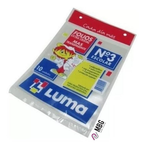Imagen 1 de 2 de Folios Extra Cristal Luma Nº 3 X 10 Un