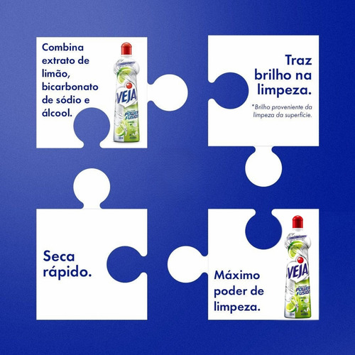 2 Unid. Limpador Multiuso Veja Power Fusion 500ml Limão