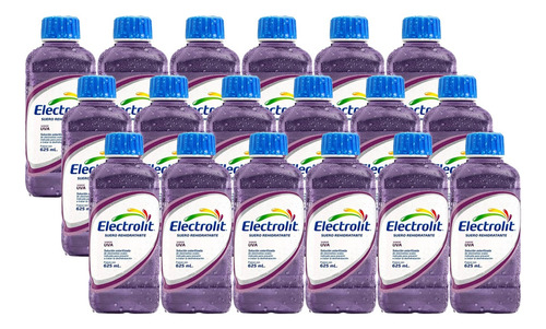 Suero Rehidratante Electrolit Sabor Uva 18 Pzs De 625 Ml C/u