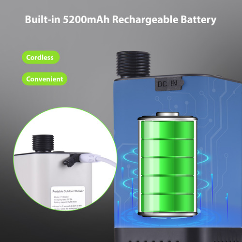 Duchas Portatiles Camping, Regadera Portatil, Led 5200mah