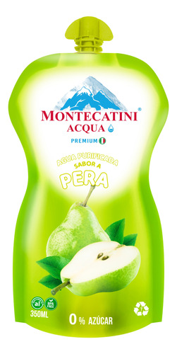 Doypack Agua Premium Sabor Pera 350ml Montecatini Acqua