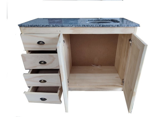 Imagen 3 de 8 de Bajo Mesada En Madera Macisa Con Mesada De Granito C/pileta