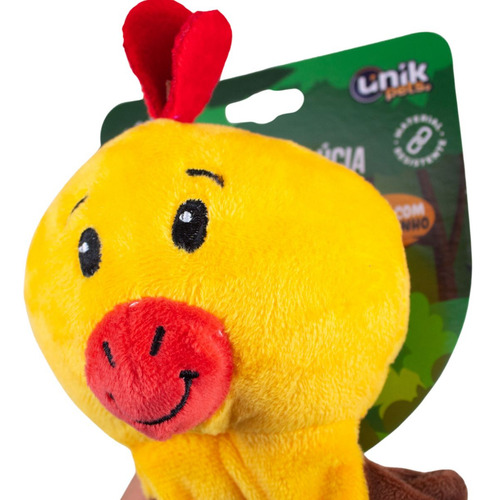 Brinquedo Para Cachorro Pelucia Macia Interativa Com Som Cor Amarelo Pintinho
