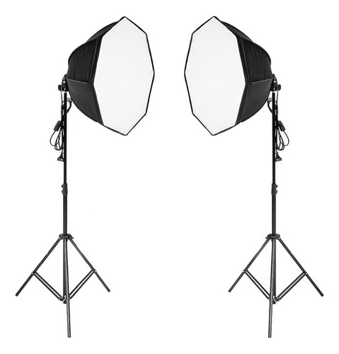 Kit Softbox Octabox Com Grid Lâmpadas Suportepotente Greika