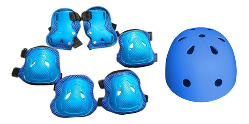 Juego De 7 Cascos De Bicicleta Para Niños Ajustables Azul