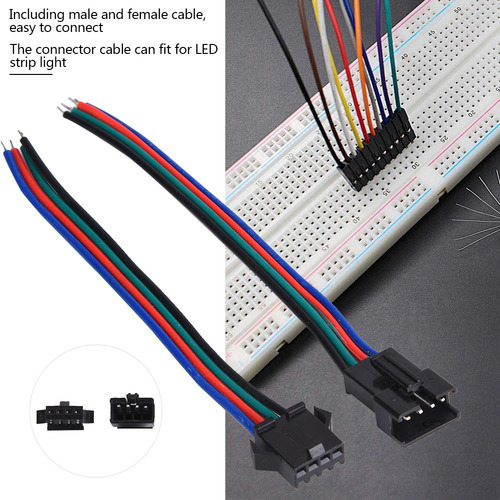 50 Pares De Cables Conectores Macho Y Hembra De 4 Pines Esta