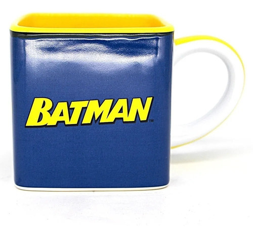 Caneca Quadrada Batman De Cerâmica 300ml Zona Criativa