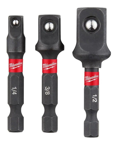 Set 3 Adaptadores Para Dado De Impacto Milwaukee 1/4-3/8-1/2