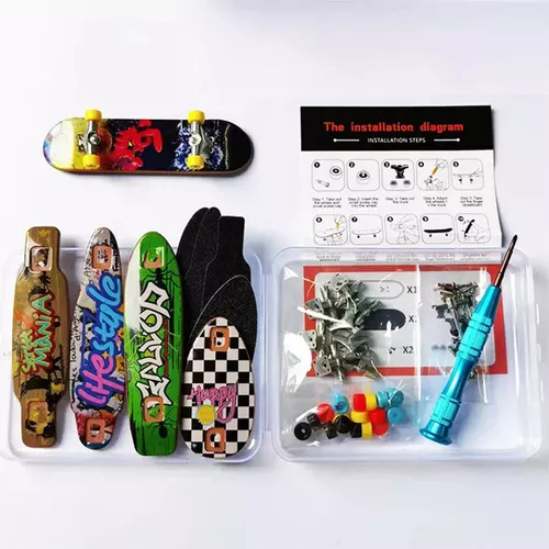 Skate De Dedo Tech Truck, Conjunto Com 5 Peças, Suporte De Liga De