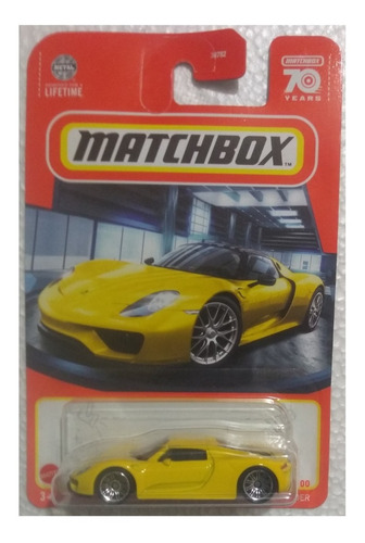 Matchbox Porsche 918 Spyder Amarillo 70 Años 2023 Edicion