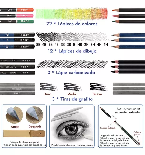 Set De Arte Profesional,Lápices de Colores para Dibujo 96 Malubero