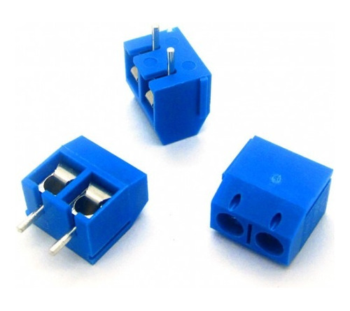 Bornera Azul Terminal Block De 2 Pines Azul 5mm X30 Und