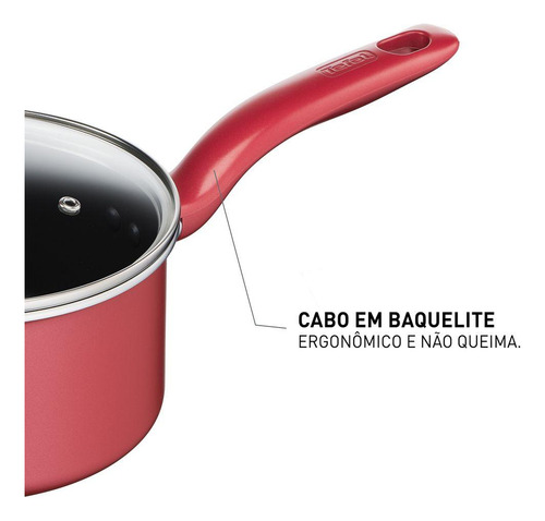 Panela Com Indução Tefal So Chef 18cm Vermelha
