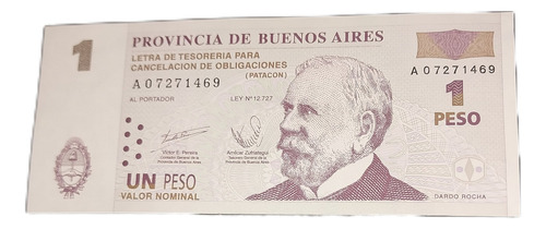 Billete Bono Un Patacón Sin Circular