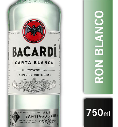 Ron Bacardi Carta Blanca 750cc 1 Unidad