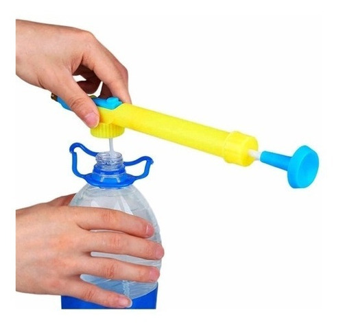 Kit 2 Pulverizador P/ Garrafa Pet Manual De Pressão Multiuso Cor Azul/amarelo