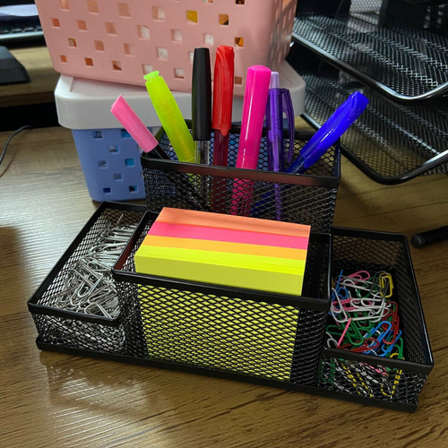 Imagem 4 de 5 de Organizador De Mesa Aramado Porta Caneta Escritorio