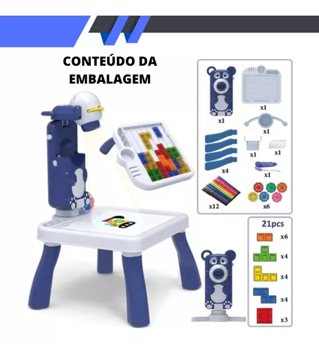 Mesa Mix 4 em 1 Projetor Infantil Estimulo e Aprendizado das