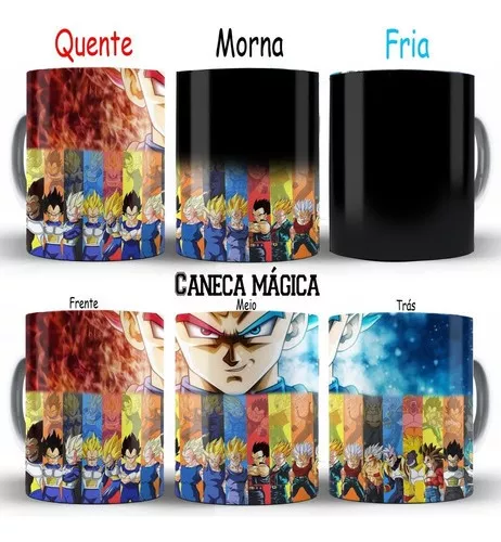 Caneca Dragon Ball Super Goku/vegeta Desenho Fases Evolução