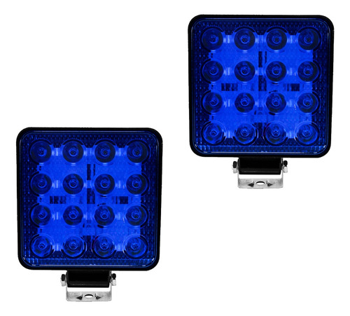 Par Farol Lente Azul 16 Leds 48w Pulverizador Agricola.