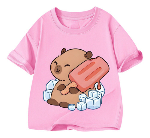 Camiseta Infantil Con Estampado De Capibara De Verano