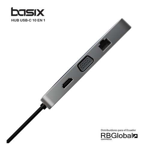 Imagen 2 de 6 de Adaptador Hub Usb C 10 En 1 - Mac/windows/android - Rj45