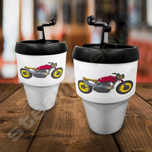 Imagen 1 de 2 de Vaso Termico Café | Moto #495 | Cafe Racer Bobber Vespa Brat