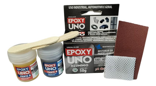 Solda A Frio Cola Tanque Gasolina Diesel Querosene 50g Cor Cinza