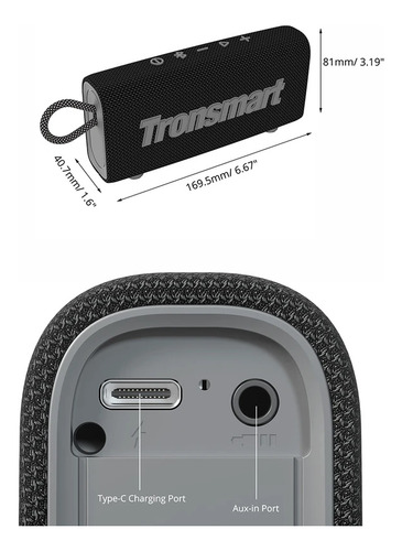 Parlante Bluetooth Tronsmart Trip 10w Resistencia Agua Ipx7