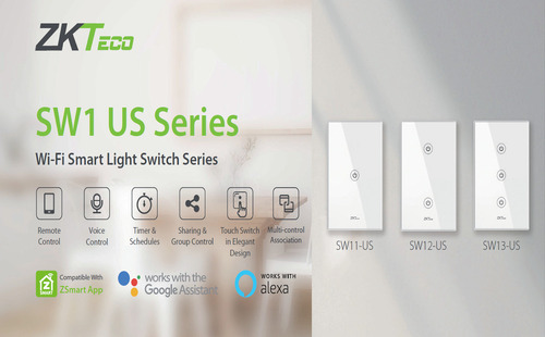 Sw12-us Zkteco Wifi Boton De 02 Tomas Para Encender La Luz