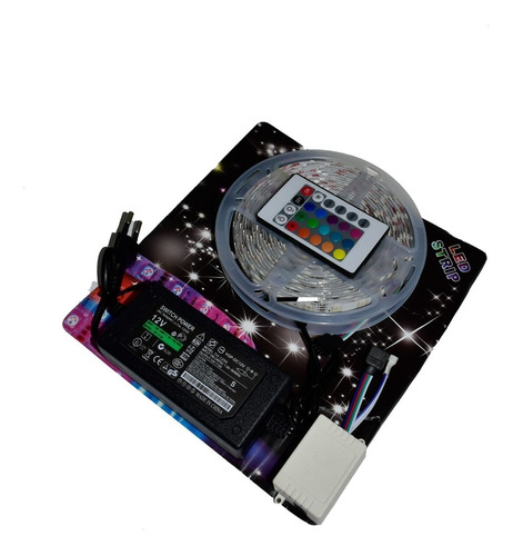 Cinta Tira Led Rollo 5m Luz Rgb Con Control Remoto Y Driver