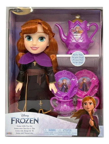 Disney Frozen Anna Con Juego De Te Jakks Orig. Replay