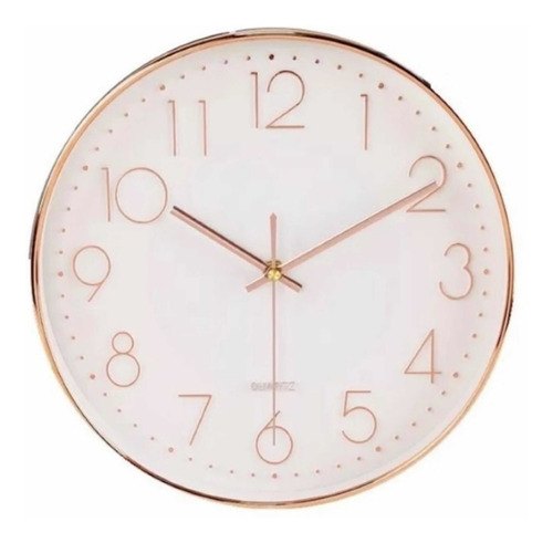 Reloj De Pared Rosa Silencioso Rose Gold Oro Rosa