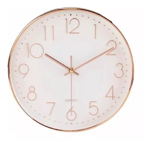 Reloj de pared con números de rosas rústicos, elegante, con diseño de  flores en el sol, de 12 pulgadas, silencioso, sin contacto, funciona con  pilas