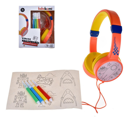 Audifono Infantil Con Cable Con Carcasas Intercambiables Par Color Multicolor