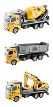 Comprar Set 3x Camiones Construcción Juguete Excavadora Mezcladora