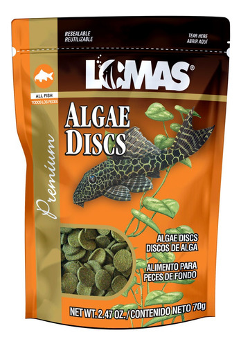 Alimento Para Peces De Fondo 70 Gramos Algae Discs Lomas