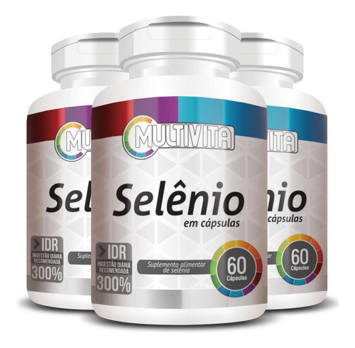 Kit 3x Selênio 300% Idr 60 Cápsulas - Multivita