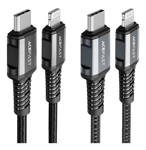 Cable Acefast Usb-c A Lightning (1,2mt) Color Negro