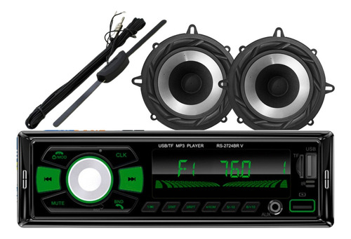 Rádio Roadstar Rs2724 24v + 2 Sons 5 Bomber 100w + Antena