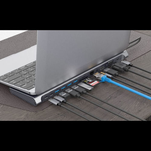 Hub Usb-c 14 En 1 Con Hdmi, Displayport Y Ethernet