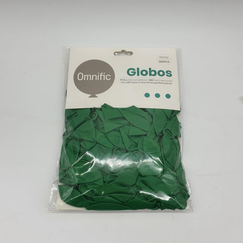 Globos Color Verde Oscuro 100 Unidades Tamaño 25 Cm