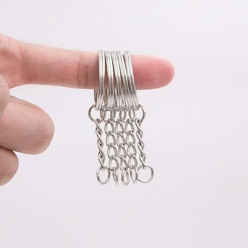 Kit 20 Argola De Chaveiro 25mm Com Elo Níquel Brilhante