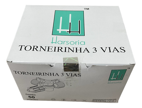 Torneirinha 3 Vias Luer Lock 50 Uni Esteril Descartável