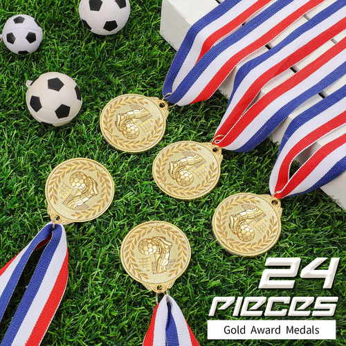 Set De 24 Medallas De Oro De Estilo Medallas De Fútbol