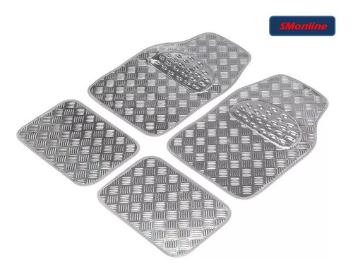 Imagen 7 de 8 de Cubre Alfombras Simil Aluminio Metalizada Tuning 4 Piezas