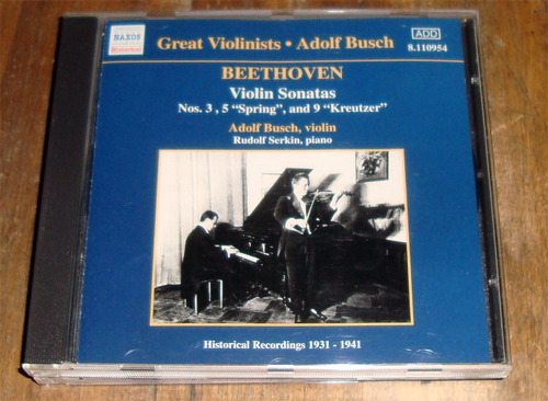 Adolf Busch Beethoven Violin Sonatas Cd Importado/ Kktus