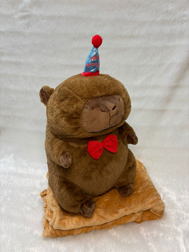 Peluche Capibara Carpincho Con Manta Varios Modelos 40cm Capibara De Cumpleaños