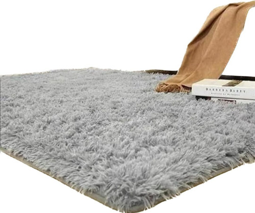 Alfombra Peluda Gris 150 X 200 Cm 